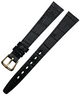 Black 14MM FLAT LEATHER STRAP BAND FOR WATCH gold Buckle