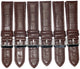 26 MM Genuine Leather Dark Brown Alligator Grain Watch Band, Lot of 6 bands