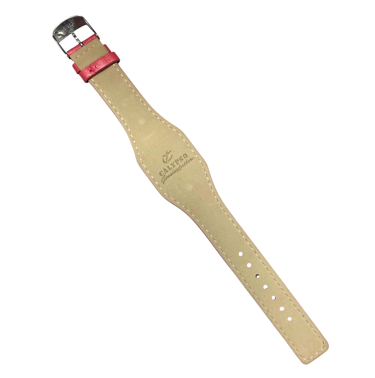 18mm Genuine Grainy Leather Pink Watch Band Compatible with Fossil & Guess