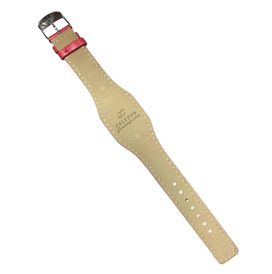 18mm Genuine Grainy Leather Pink Watch Band Compatible with Fossil & Guess