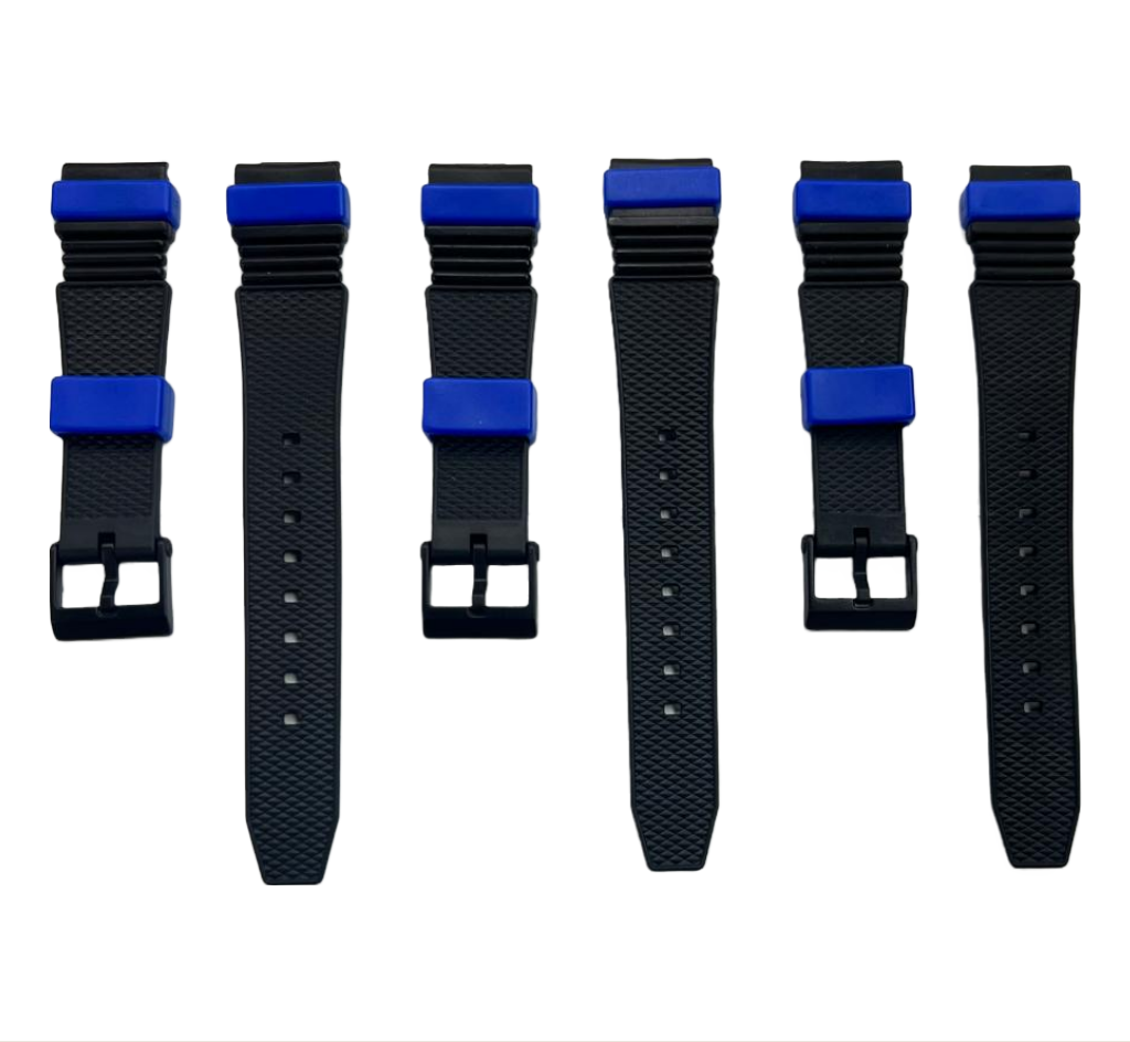 Water Resistant PVC Sport Watch Band Strap 15mm Fits Timex, Casio and others