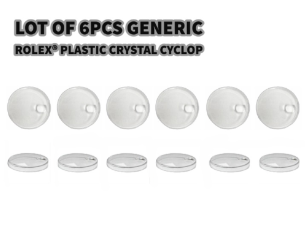Lot of 6pcs Plastic(Acrylic) Watch Crystals ROLEX Cyclop 144 Fit 76100,79090