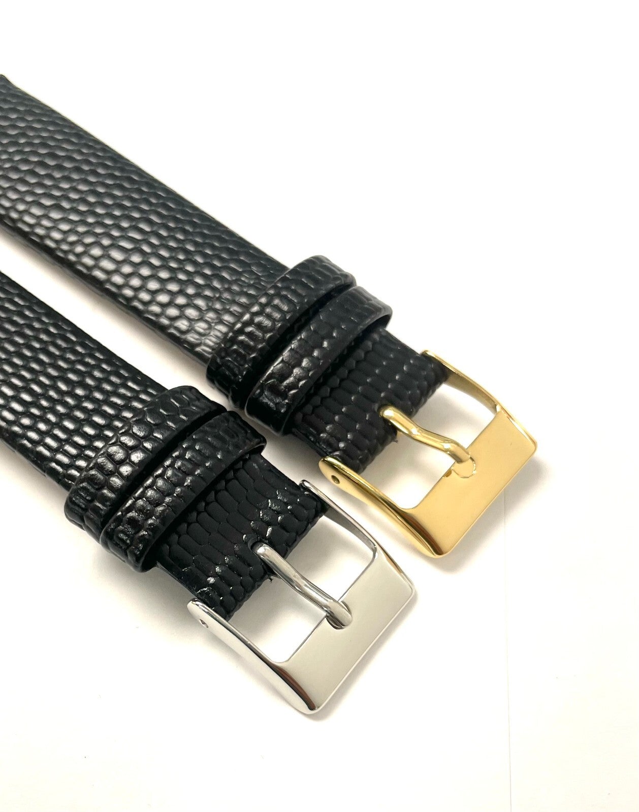 WATCH BAND GENUINE LEATHER LIZARD BLACK 18x14MM/LONG/REGULAR/SHORT TOP QUALITY
