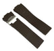 12x25x20 mm Brown Rubber Watch Band for ULYSSE NARDIN Watches with metal pcs