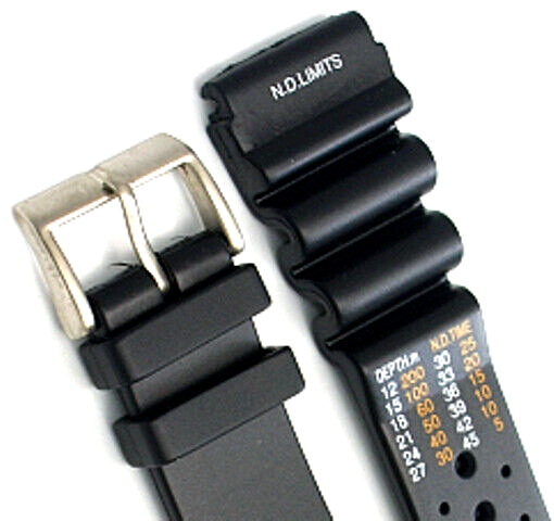 Lot of 6 Watch Bands 24MM PVC Black  fit Casio,Citizen,Seiko Diver Watches 1116