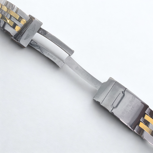 Breitling Callistino Two-Tone Metal Watch Band – 18mm & 24mm | Straight End Link