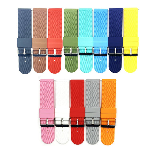 Silicone Watch Band for Sports Watches 13 Colors 18 / 20 / 22 / 24 MM Size