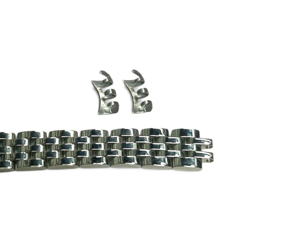 Top Quailty,Stainless steel silver-tone Curved end Band for Highend Watches-10mm