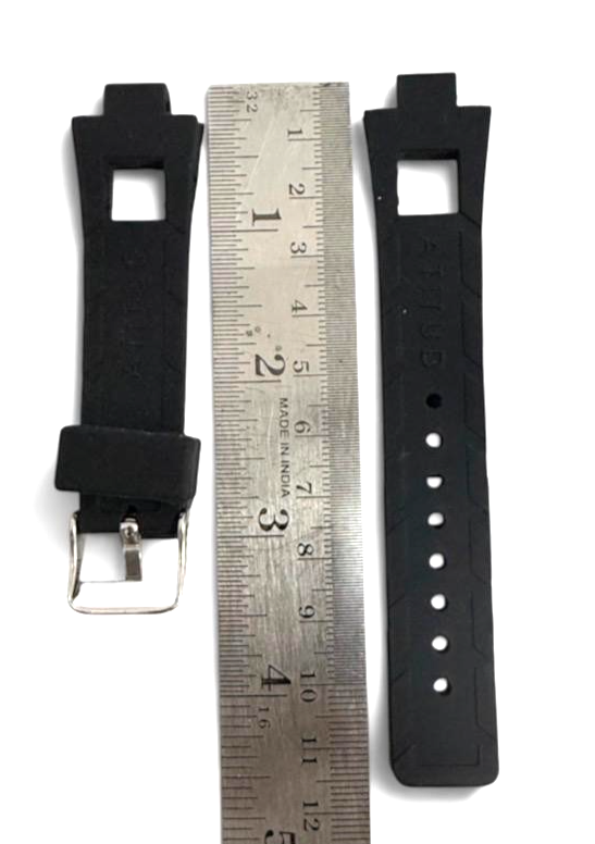 20mm Atitud Black Rubber Watch Band Premium Silicone Rubber Strap