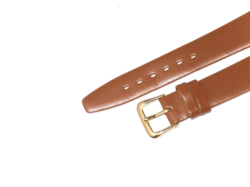 Lot of 6pc.Watch Bands Tan Genuine Leather Plain Flat 18mm( Super Quality)