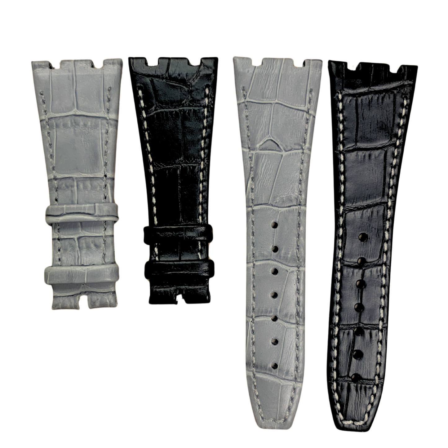 27mm Leather Watch Band – Grey or Black | 18mm Buckle for AP Royal Oak Offshore