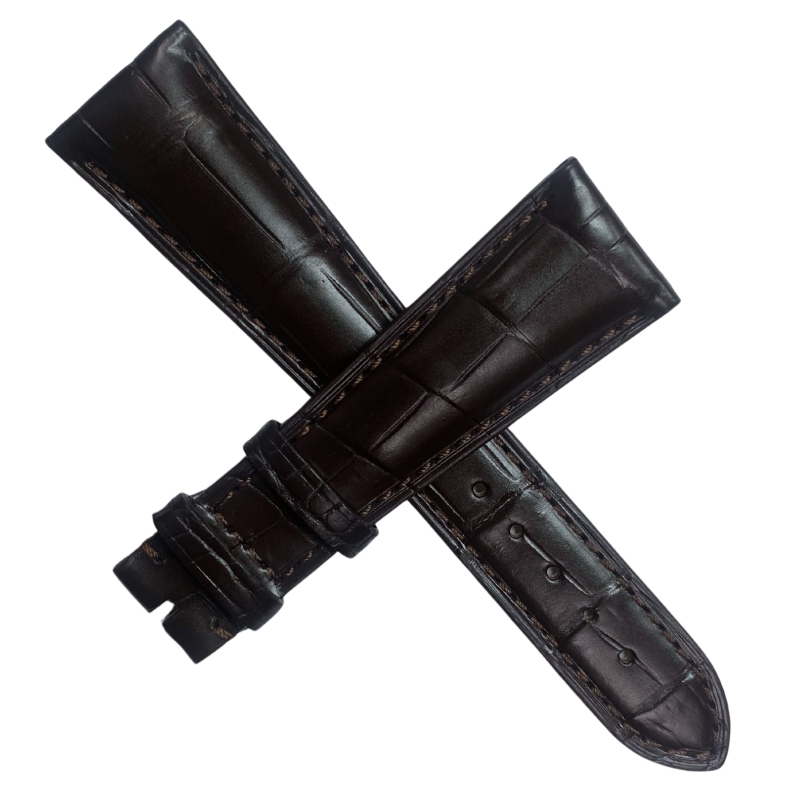 Luxury Genuine Alligator Leather Brown Leather Watch Band Strap – Multiple Sizes