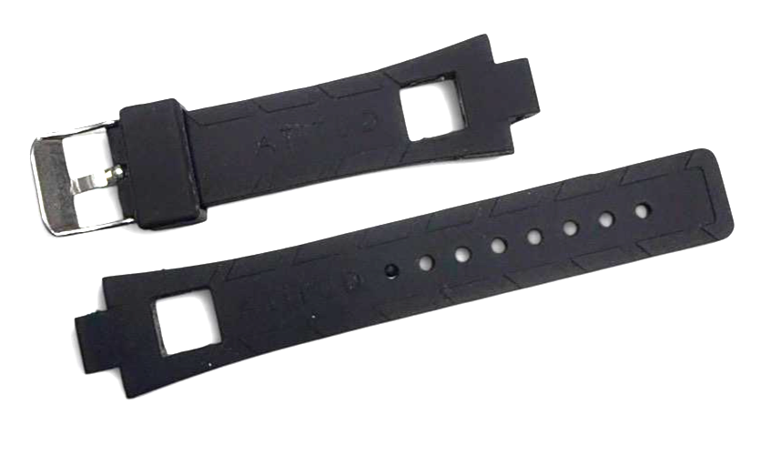 20mm Atitud Black Rubber Watch Band Premium Silicone Rubber Strap