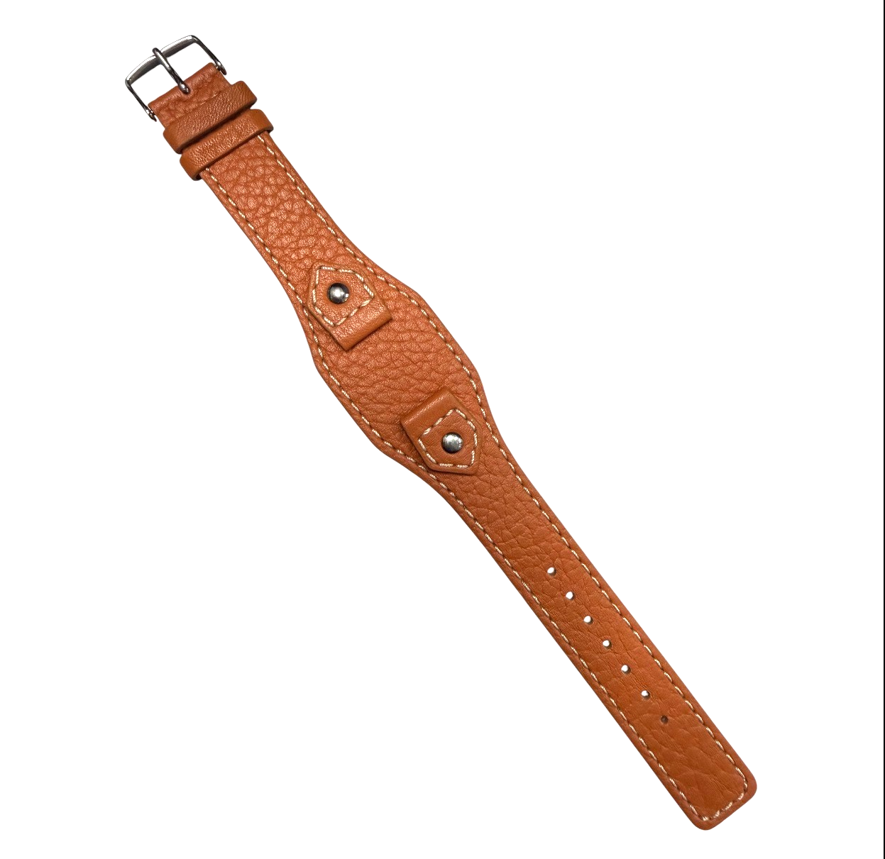 18mm Genuine Grainy Leather Tan Watch Band Compatible with Fossil & Guess