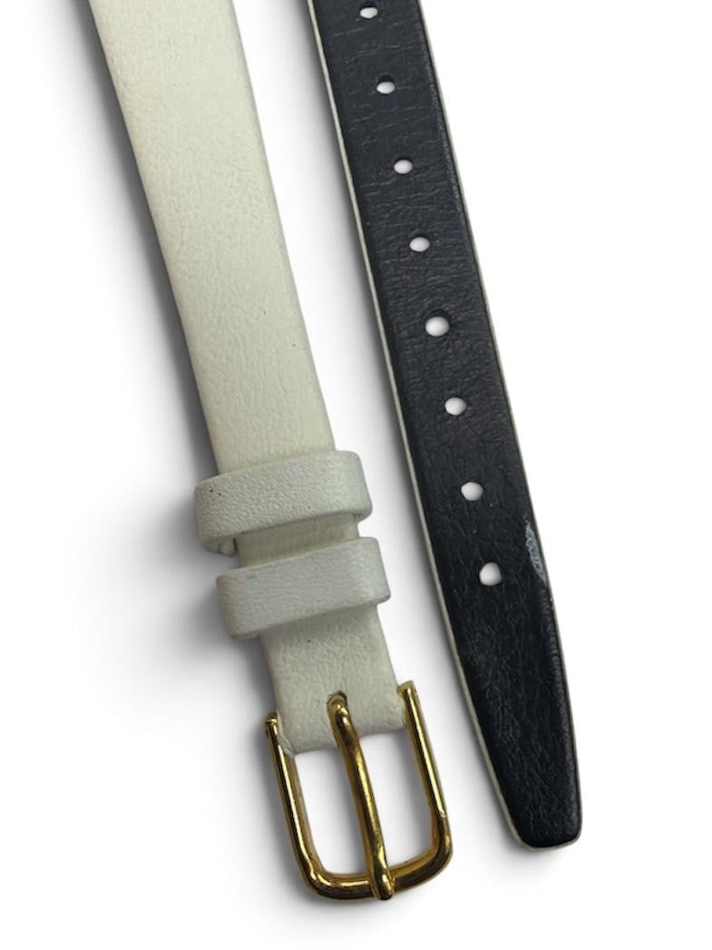 Hirsch black qualitycalf 10 MM open end leather watch band straps-white