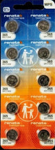 Ten (10)  Renata 365 Watch Battery  SR1116W  SWISS MADE, 0% MERCURY