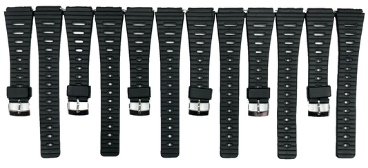 Lot of 6, 18mm PVC Plastic Rubber Flat & Slim Watch Band