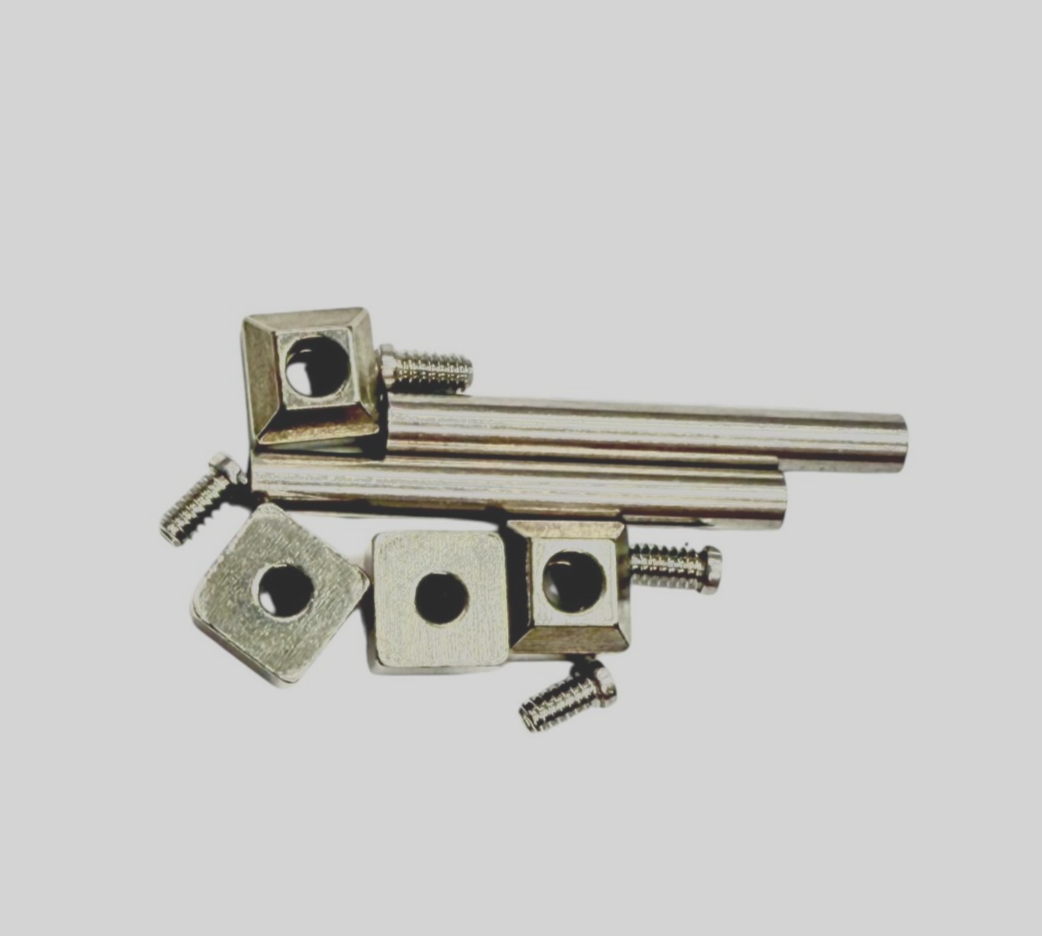 SCREW T-BARS FIT CARTIER PASHA LEATHER BAND /BRACELET LUG FOR 17MM SILVER