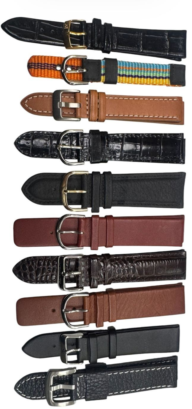 LOT OF 10 WATCH BANDS MIX SIZE STYLE AND COLORS 14-26mm