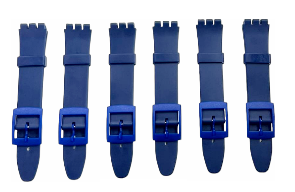 Swatch Replacement Plastic PVC Watch Band Flat without Pins 17mm & 12mmn