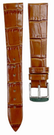 1PC Tawny Brown Leather Flat Unstitched Alligator Grain Watch Band Size 18MM