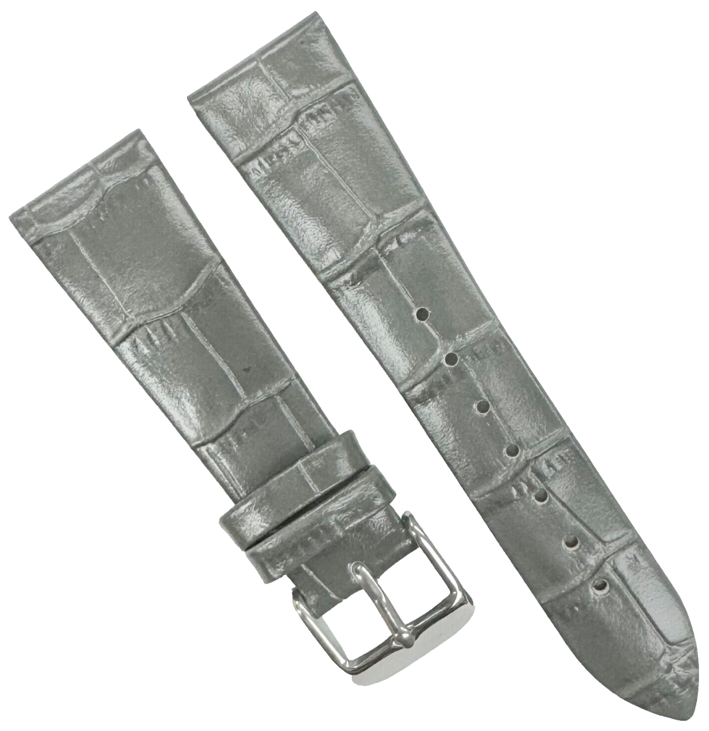 New Watch Band D.Gray Genuine Leather Alligator Grain (Flat, Short) 18x16MM