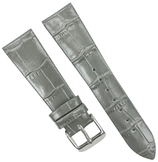 New Watch Band D.Gray Genuine Leather Alligator Grain (Flat, Short) 18x16MM