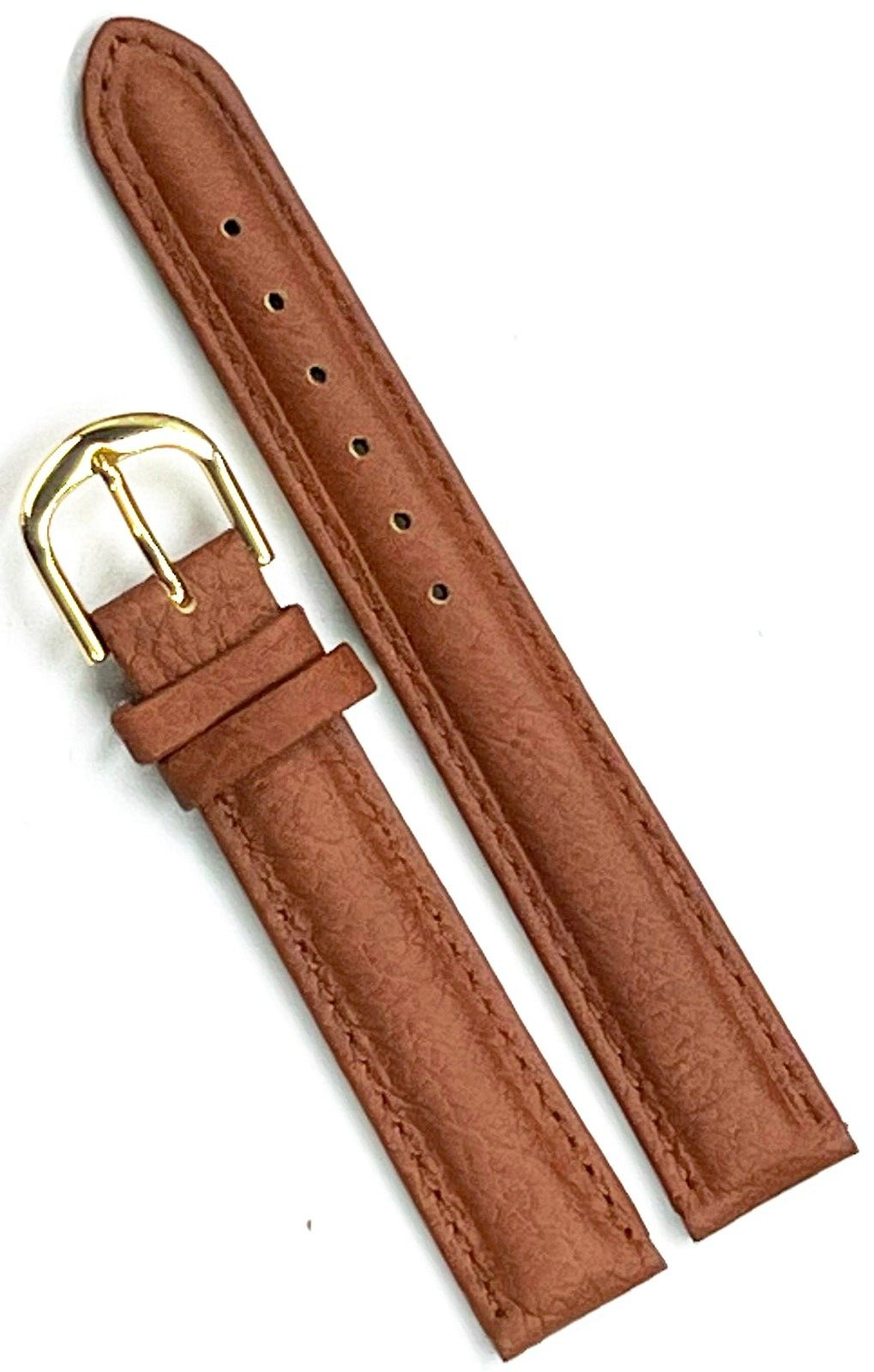 Watch Band Genuine Leather Plain Tan Color ,Padded,Stitched 16MM