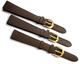 (set of 3) Quality Genuine Leather Brown Color Watch Band -12,14mm
