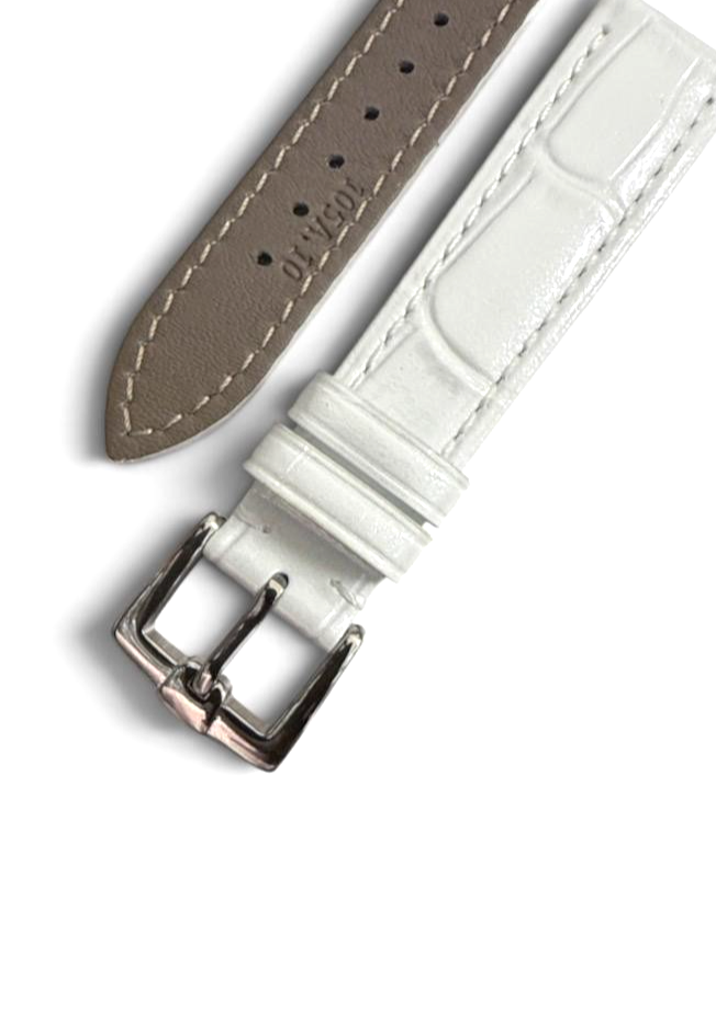 16mm White Designer Alligator Genuine calf Leather Watch Strap Band