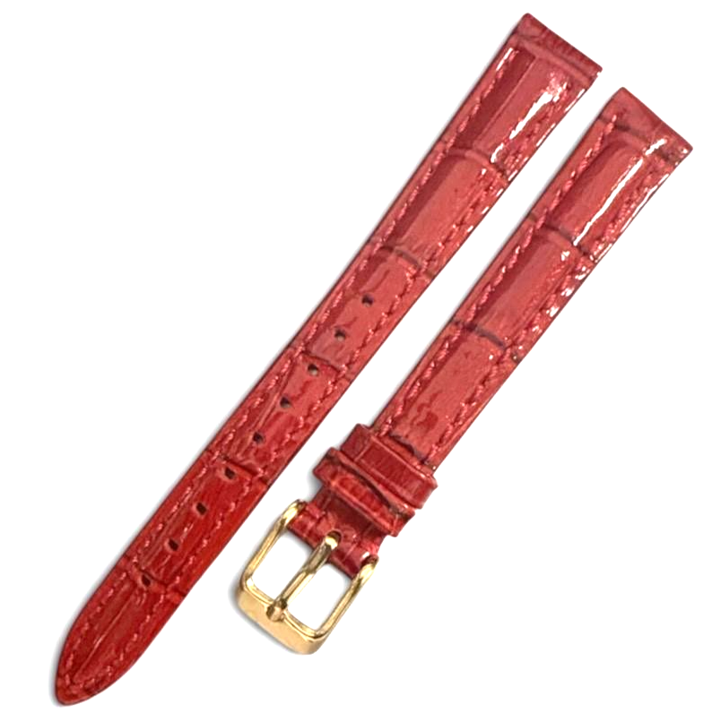 12mm D.Red Designer Alligator Genuine Leather Watch Strap Band