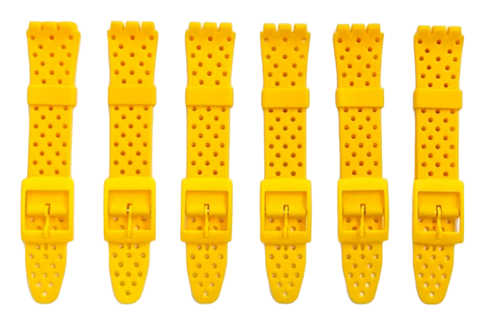 Swatch Replacement Plastic PVC Watch Band Flat with Holes without Pins 17mm