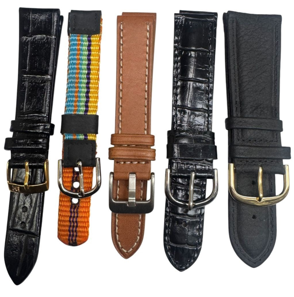 LOT OF 10 WATCH BANDS MIX SIZE STYLE AND COLORS 14-26mm