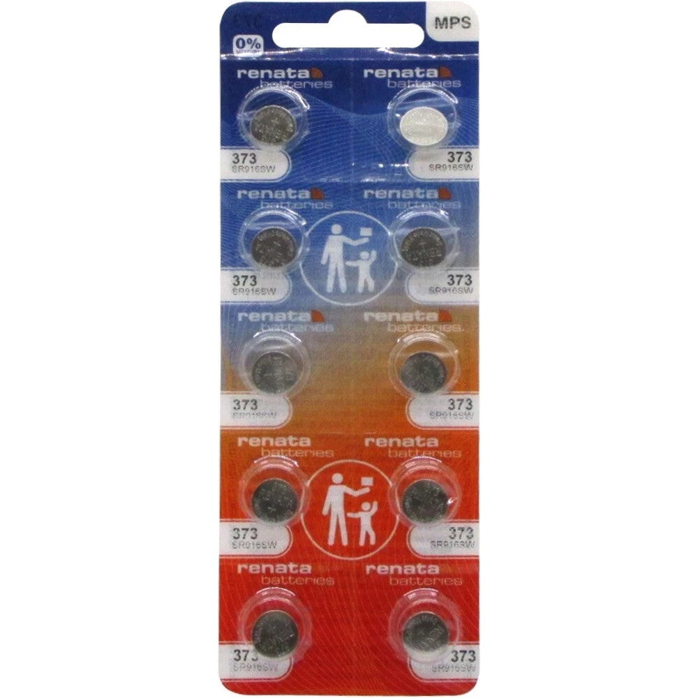100 Renata 373 Silver Oxide 0% MERCURY Batteries-SR916SW