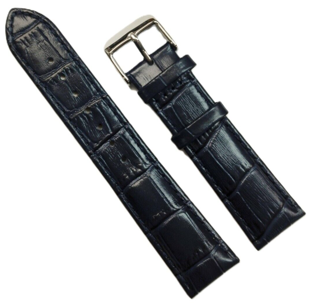 Watch Band Black Genuine Leather Alligator Grains  Padded 20 MM  Best Quality