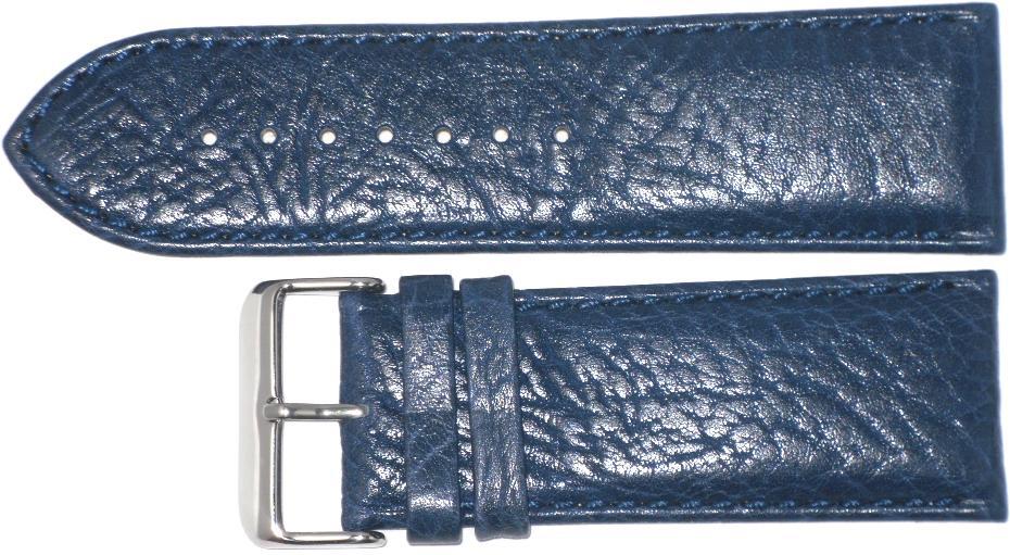 WATCH BAND D.BLUE GENUINE LEATHER 30MM PADDED,STITCHED, THICK ( HIGH QUALITY)
