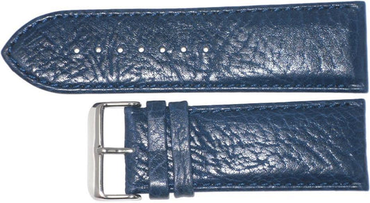 WATCH BAND D.BLUE GENUINE LEATHER 30MM PADDED,STITCHED, THICK ( HIGH QUALITY)