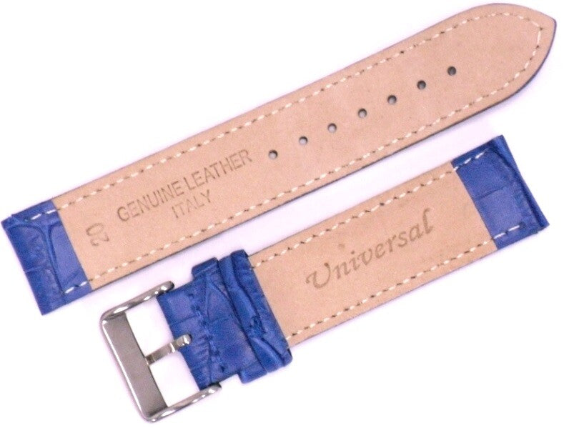 Watch Band Genuine Leather Alligator Grain 18mm,20mm Navy  Blue ( A1 Quality)