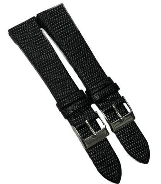 Best Quality Watch Bands Genuine Leather Lizard Grain Flat Black 12- 24mm