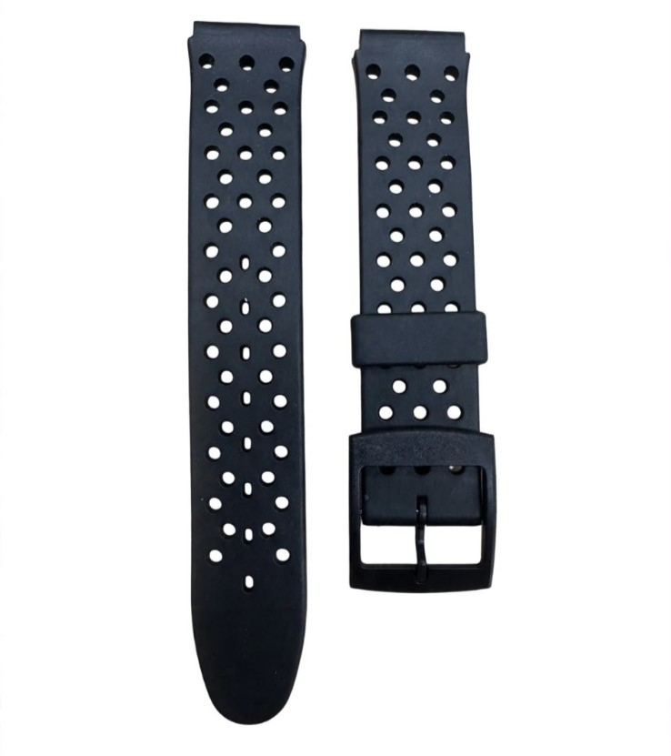 17MM Plastic PVC Watch Band Flat with Holes without Pins for SWATCH BLACK