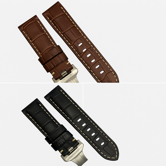 Panerai Daylight Watch 24/26mm  Alligator Strap with Deployment Buckle