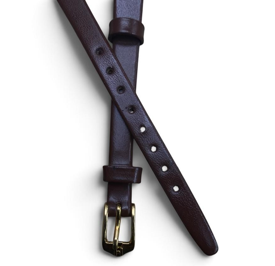 8mm Hirsch Diamond BROWN Leather Watch Band