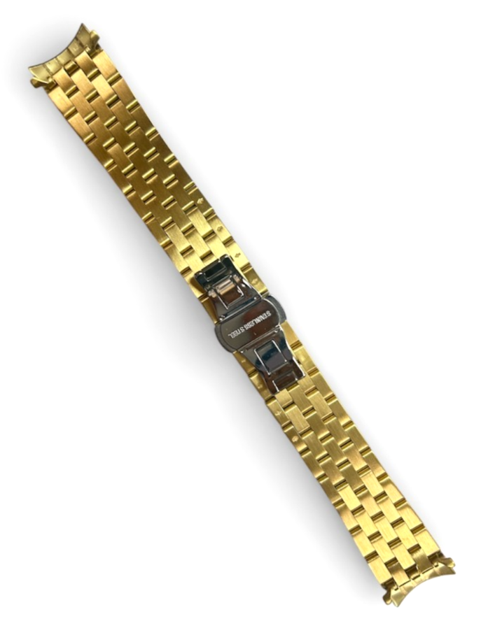 Top Quailty,Stainless Steel Gold-tone Curved end Band 18mm for Highend Watches