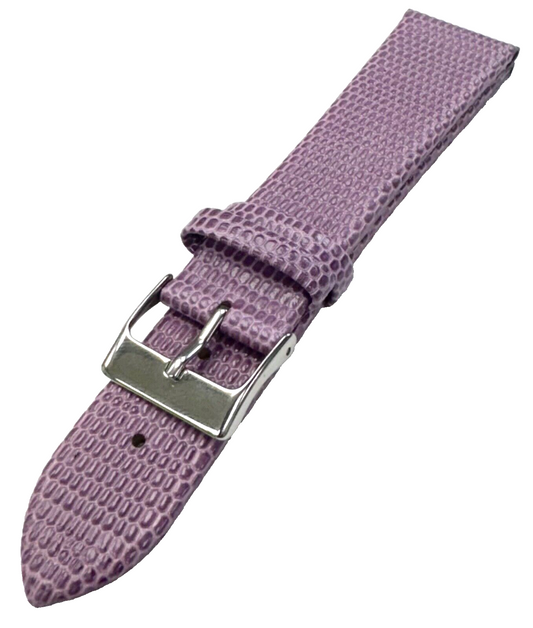 Watch Band Genuine Leather Purple Lizard Grain Flat 22*18mm Top Quality