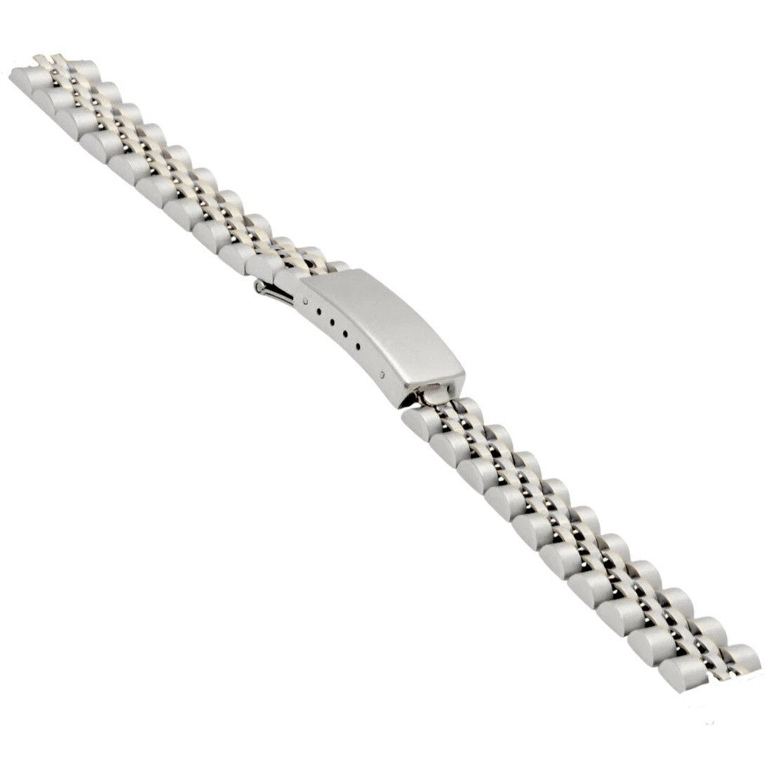 13mm Stainless Steel Watch Band – Silver w/ Fold‑Over Clasp | for Rolex Jubilee