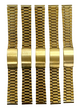 5 PCS of 18MM Classic President Style Gold Color Watch Bands with Regular Clasp