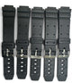 SET OF 5 14MM BLACK PLASTIC PVC WATCH BAND FOR CASIO