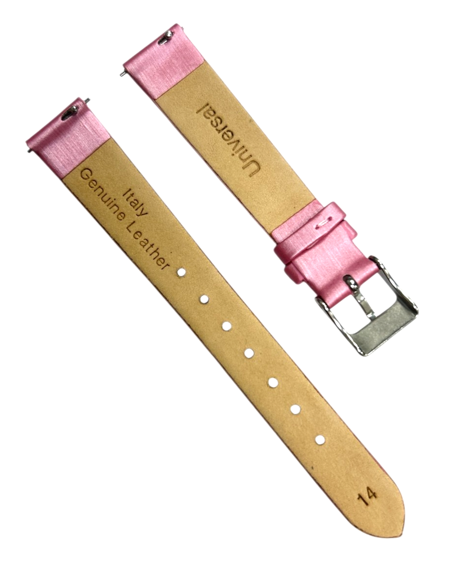 Satin Watch Bands w Quick Release pins Pink(12mm, 14mm, 16mm, 18mm, 20mm)