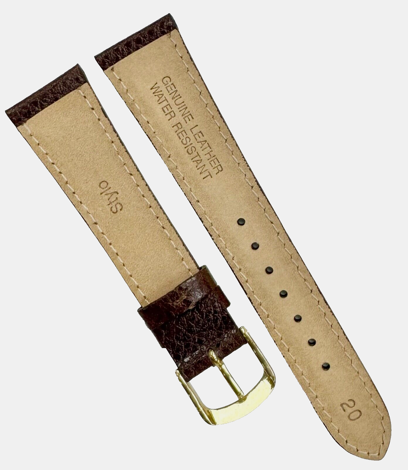 New lot of 6 Watch Bands D.Brown 16x14MM Genuine Leather Grain
