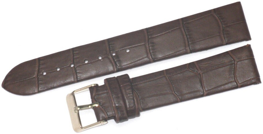 Lot of 6 Watch Band Genuine Leather Alligator Grain Brown Flat 24mm Best Quality